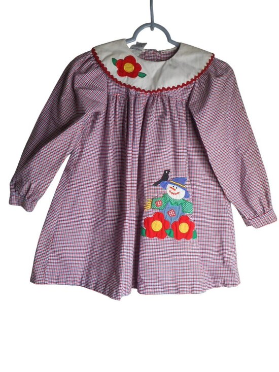 Samara Other - Vintage Samara red white blue checked scarecrow long sleeve dress Sz S / 5